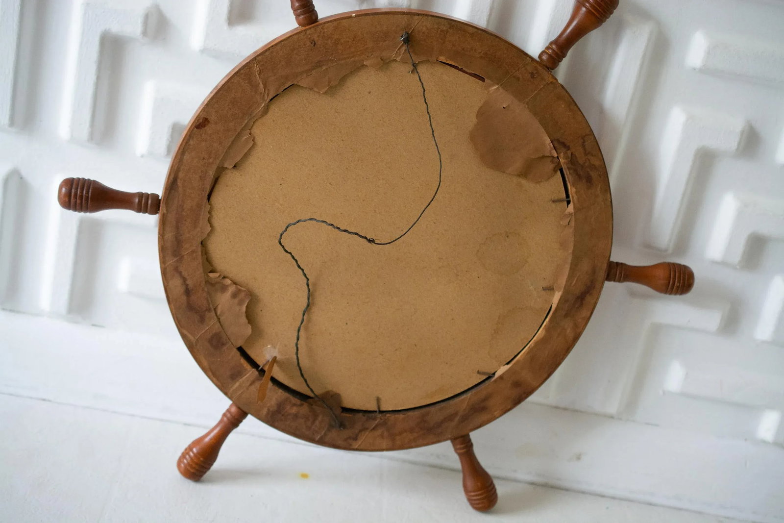 1960s Nautical Round Wooden Captains Mirror - 5