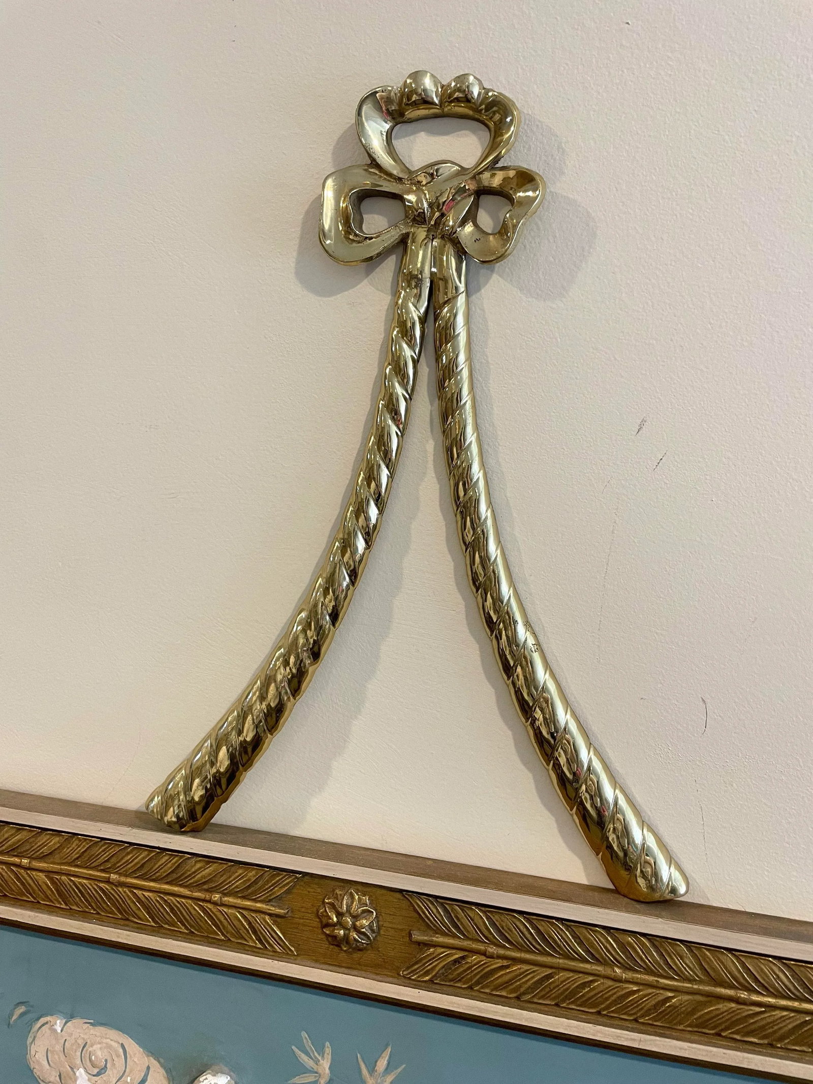Vintage Brass Bow Decorative Wall Accent - 7