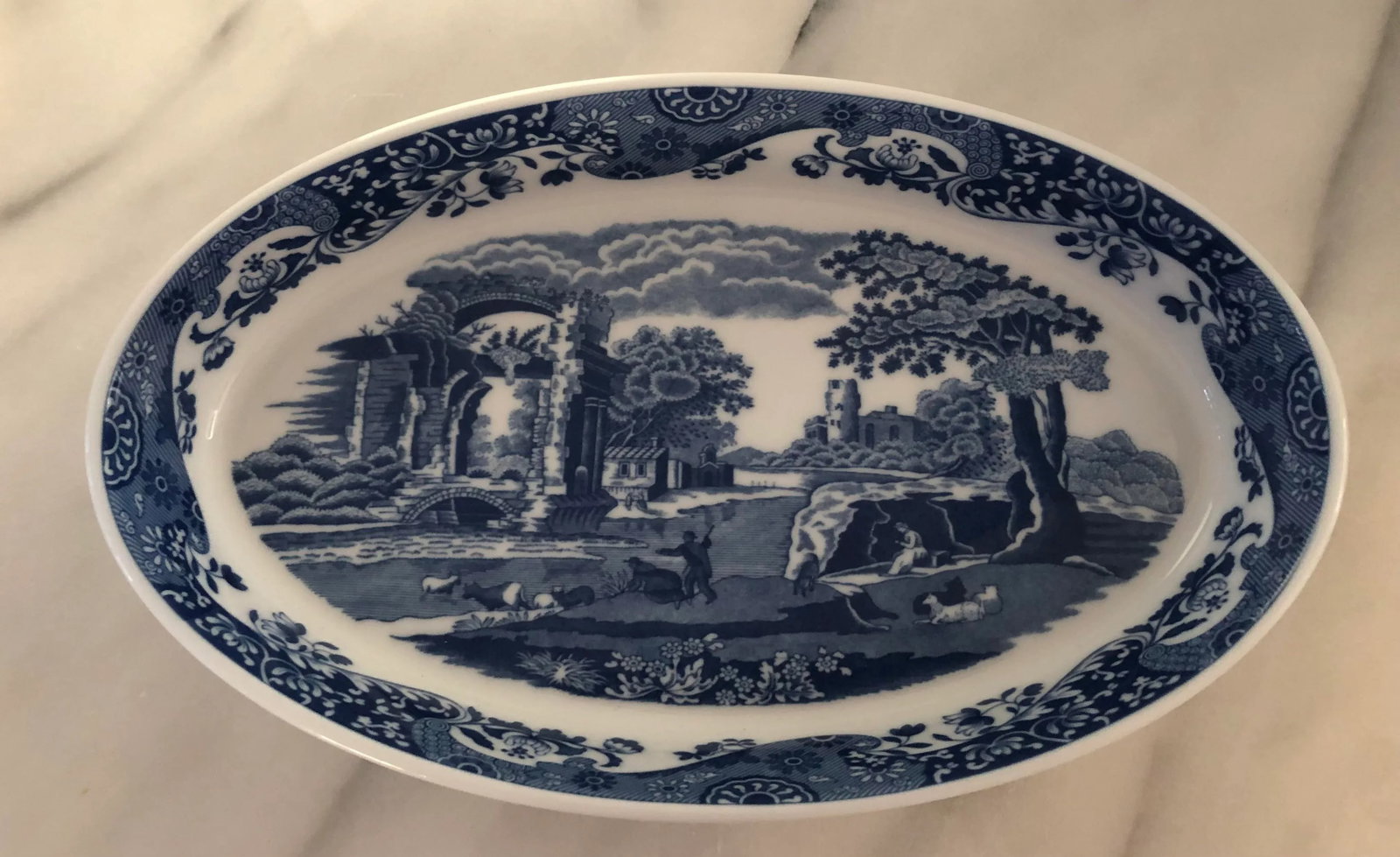 1990s Spode Blue Italian Oval Baker Casserole - 7