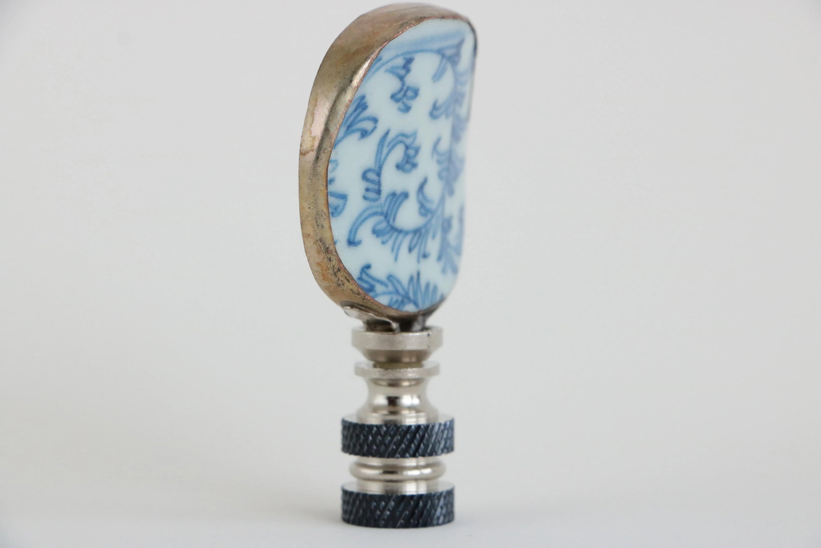 Chinese Blue & White Pottery Fragment Lamp Finial - 2