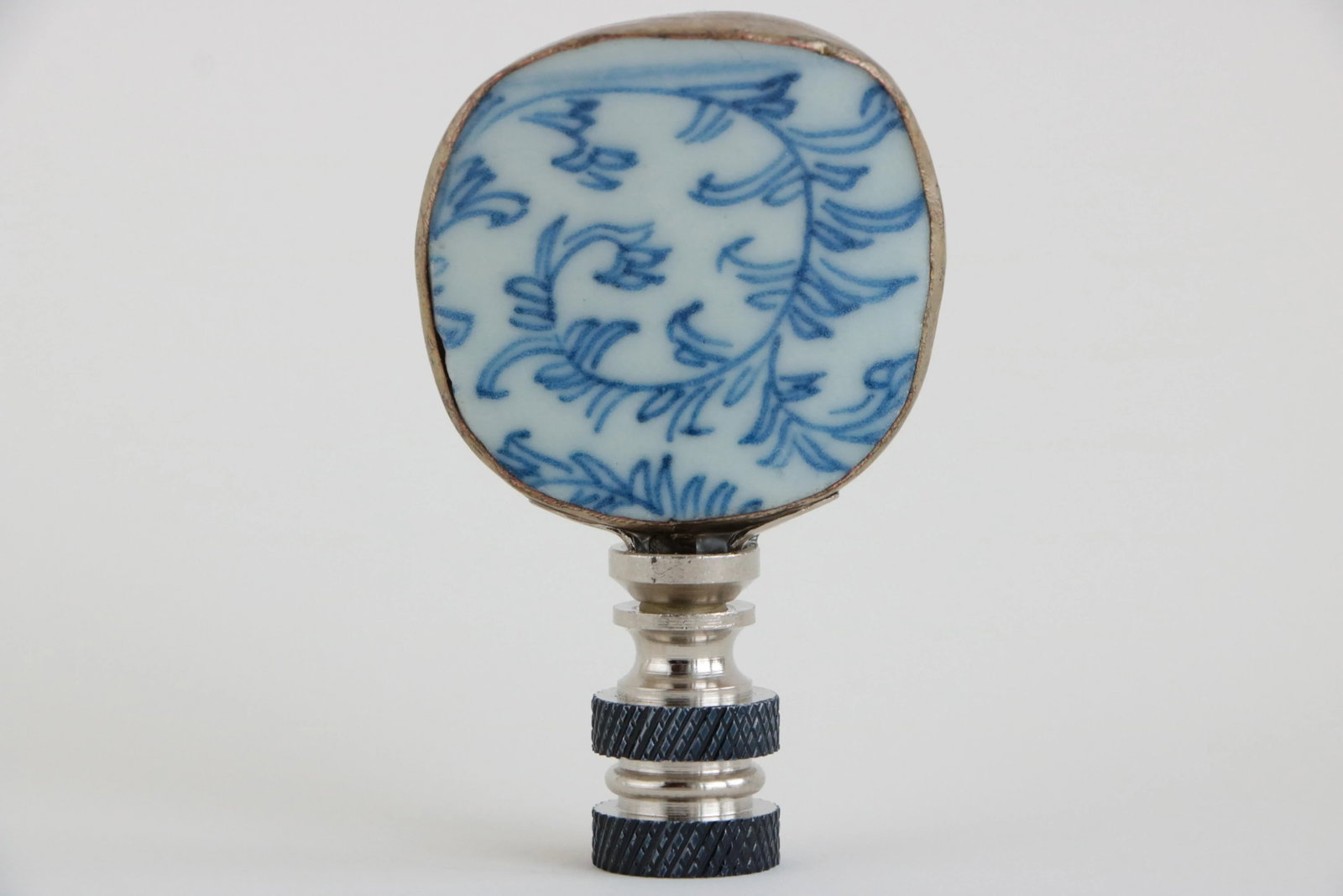 Chinese Blue & White Pottery Fragment Lamp Finial - 5