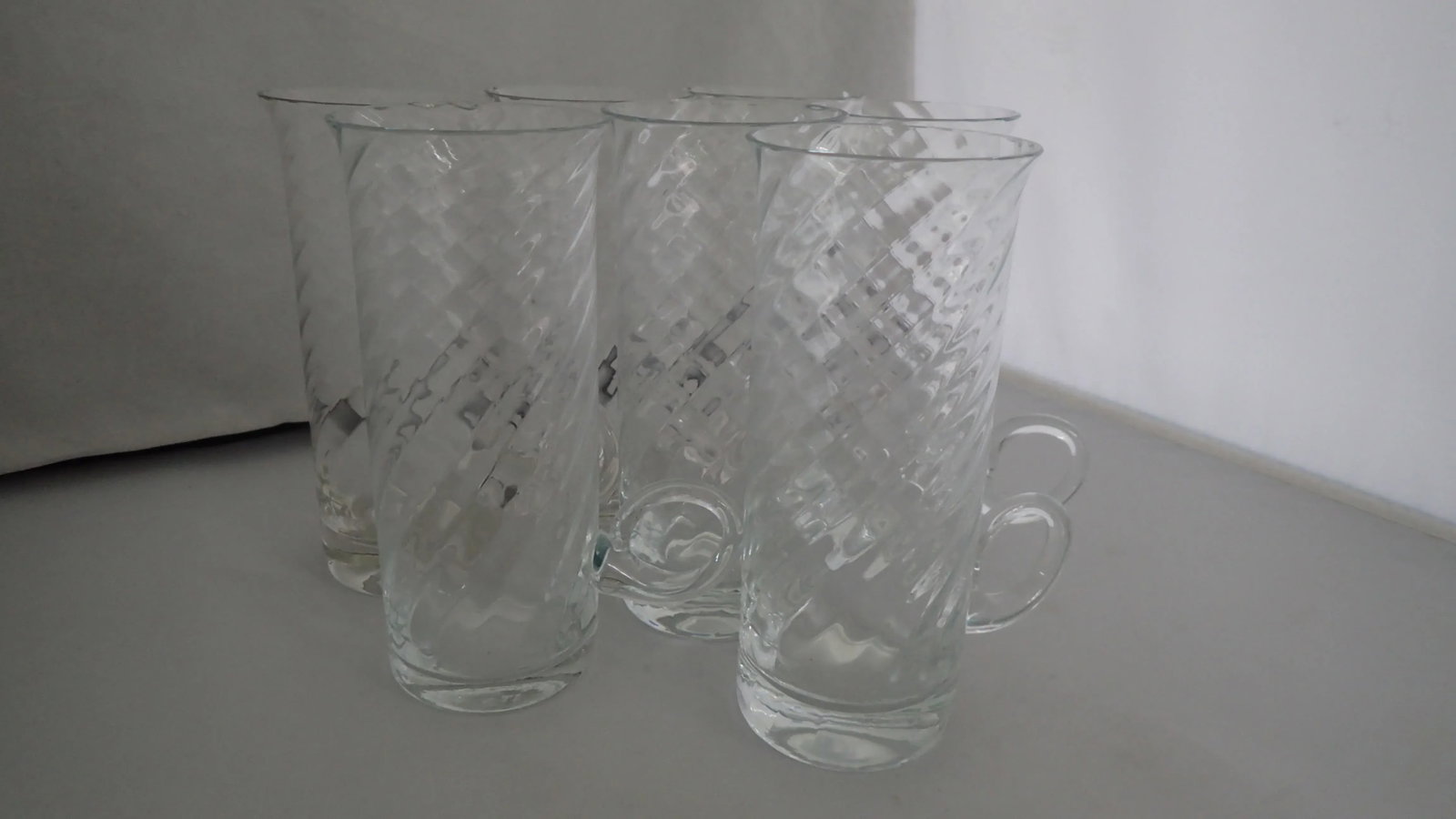 Vintage Irish Glass Coffee Mugs S/7 - 3