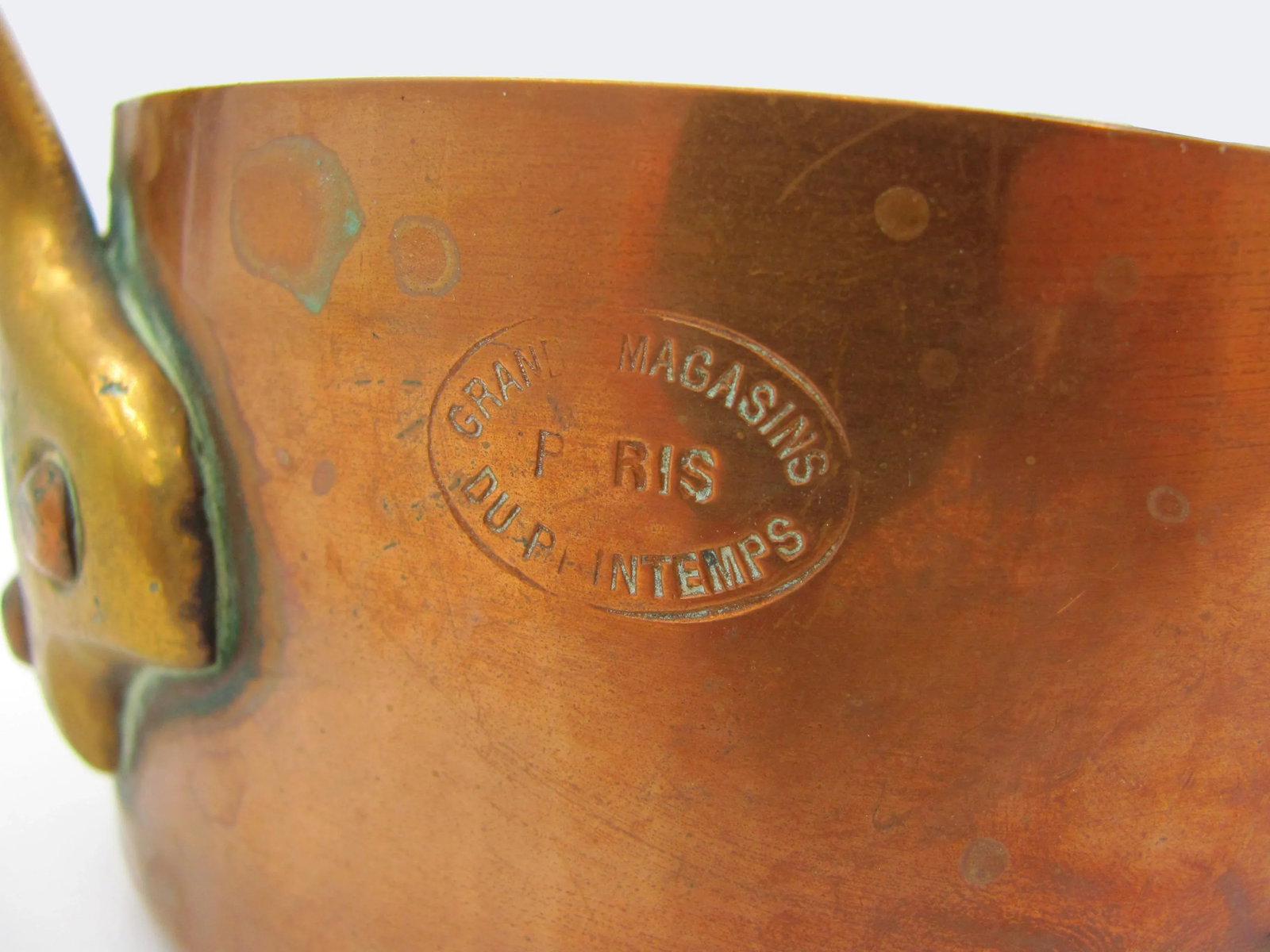 Antique Grand Magasins Paris Du Printemps Copper Sauce Pan French - 3