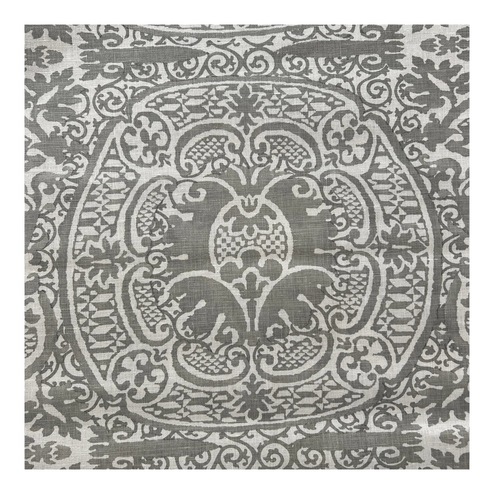 Quadrille Grey Veneto Hand Printed Linen Fabric- 5 Yards: Quadrille Grey Veneto Hand Printed Linen Fabric- 5 Yards Condition: Alterations: Original Condition Unaltered Imperfections: Some Imperfections Condition Notes: Very good Origin: United States