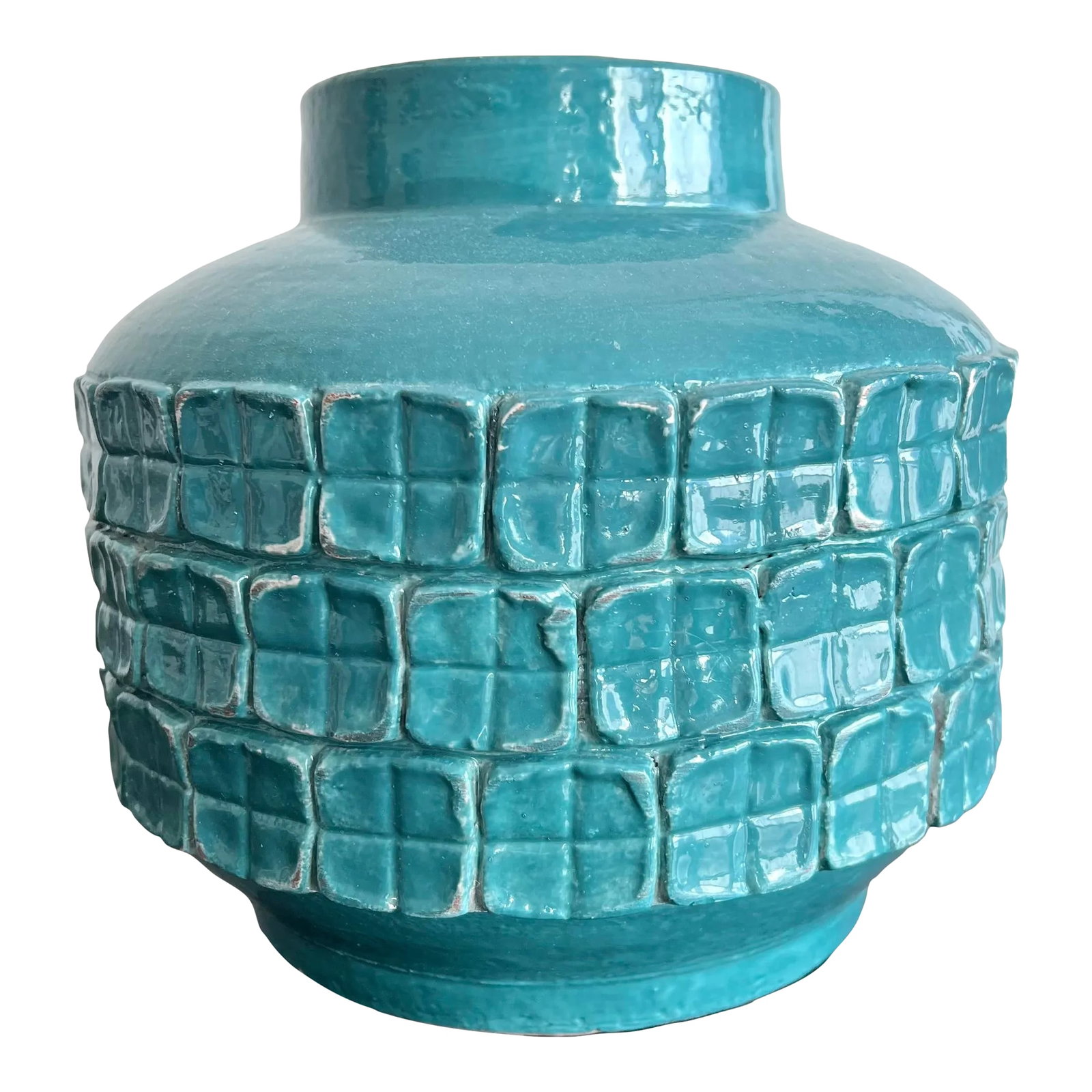 Crate and Barrel Ceramic Turquoise Vase: Beautiful Crate and Barrel Vintage Vase Condition: Alterations: Original Condition Unaltered Imperfections: Some Imperfections Condition Notes: Excellent condition. Origin: Philippines Creator: