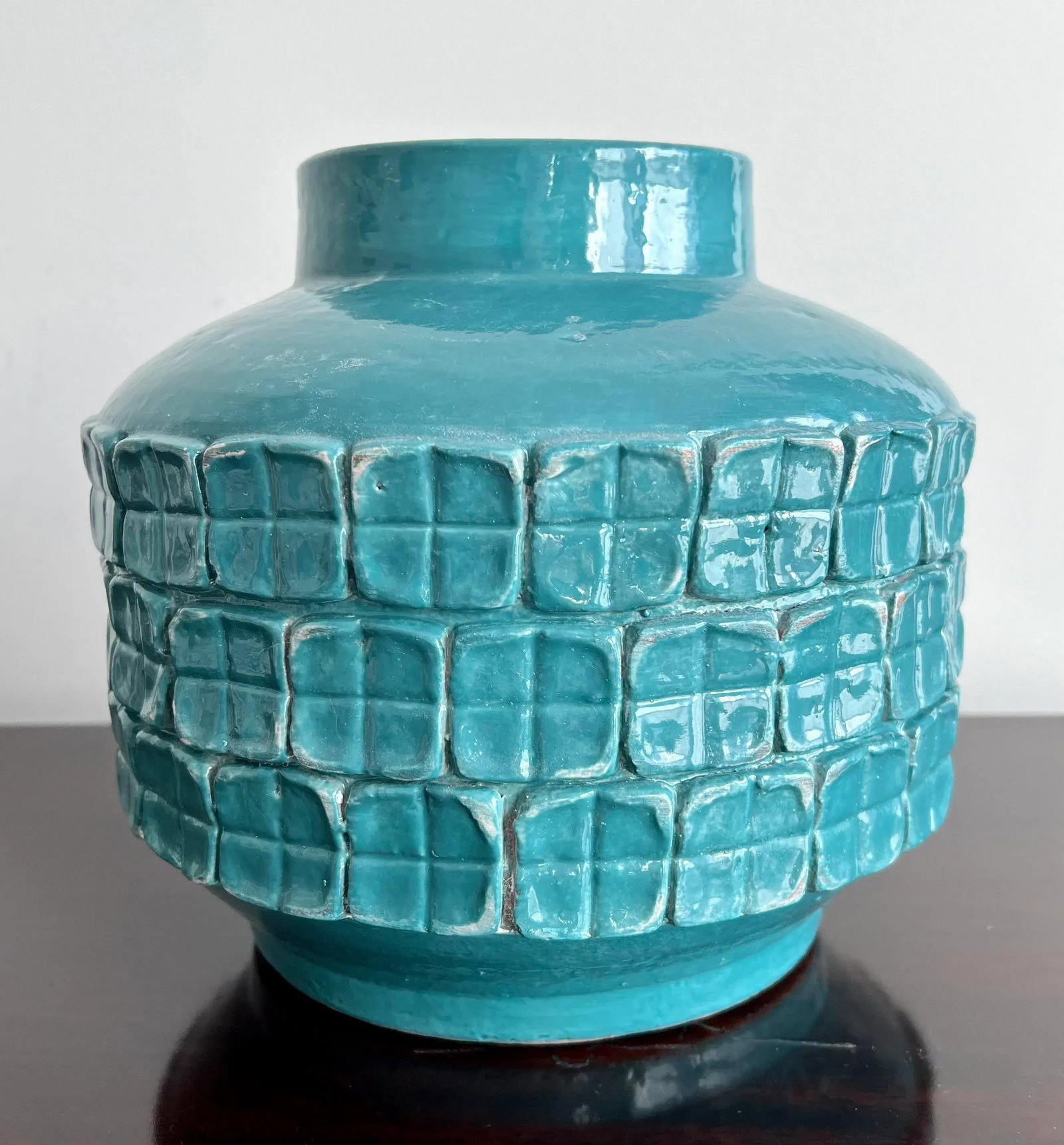 Crate and Barrel Ceramic Turquoise Vase - 2