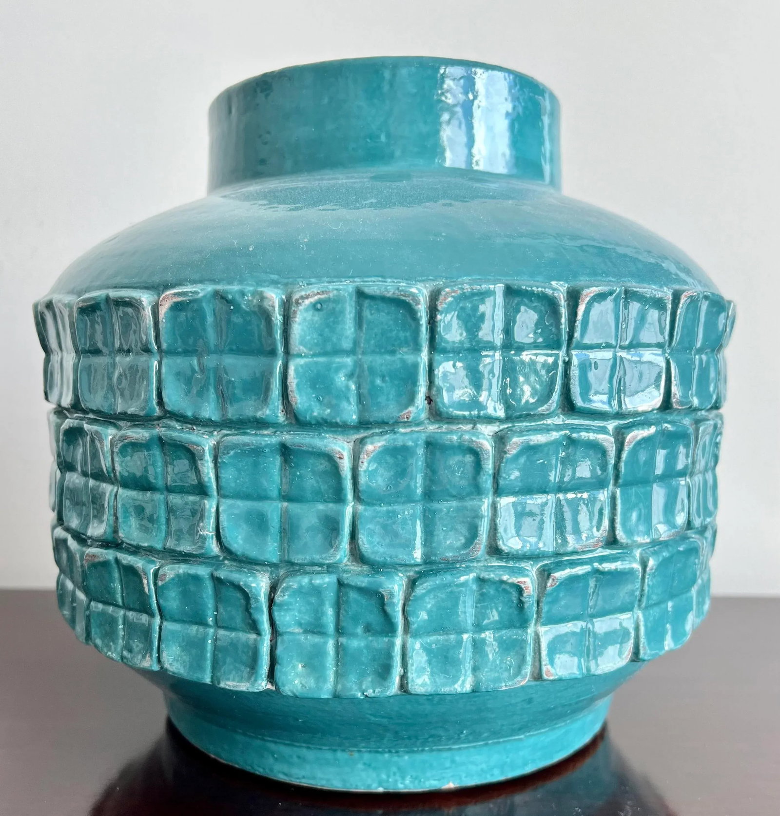 Crate and Barrel Ceramic Turquoise Vase - 4