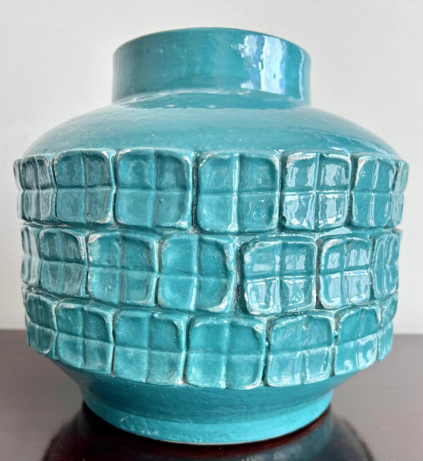 Crate and Barrel Ceramic Turquoise Vase - 5