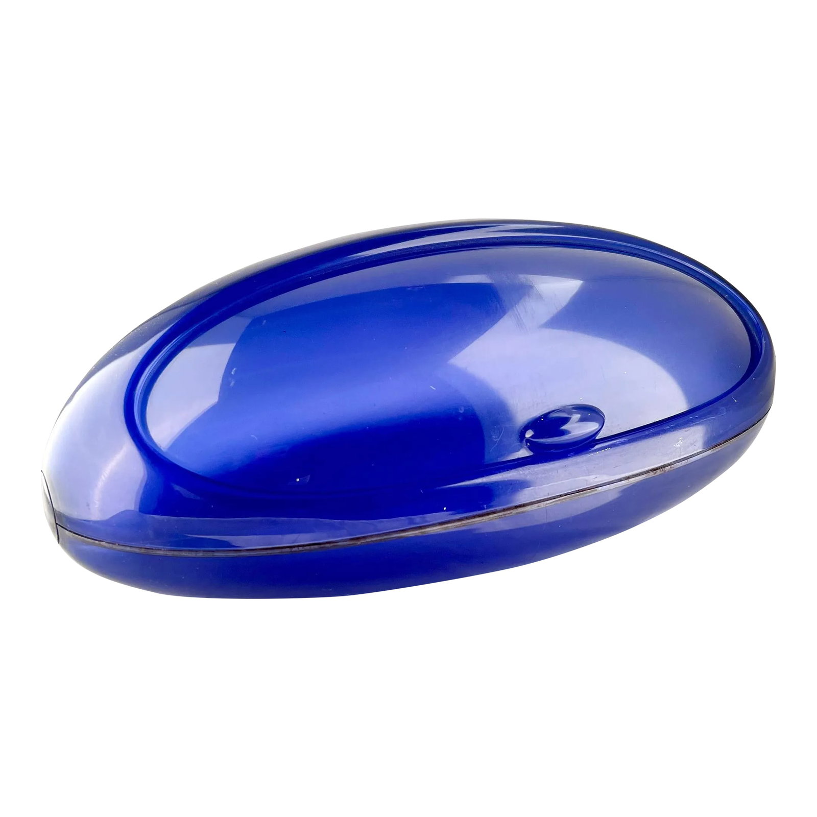 2000s Cobalt "Gnam" Blobism Bread Bin by Alessi: A hip countertop lunchbox for your bread! This way the boring plastic bag stays out of sight. This stylish piece from Alessi is designed by Stefano Giovanni and Elisa Gargan in 2000 just as Y2K