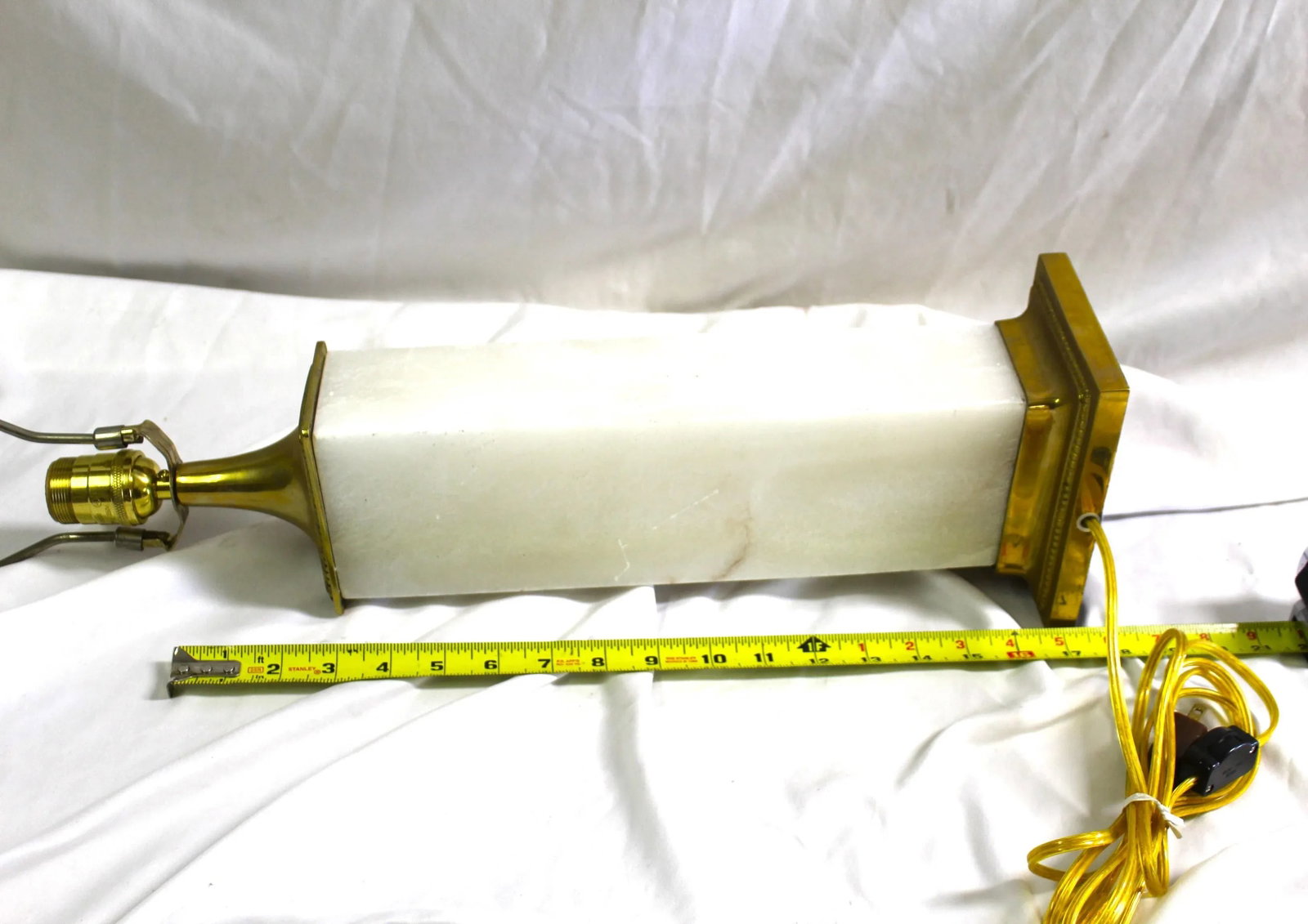 Contemporary Mid-Century Modern Style Alabaster Lamp With Brass Hardware,Single - 8
