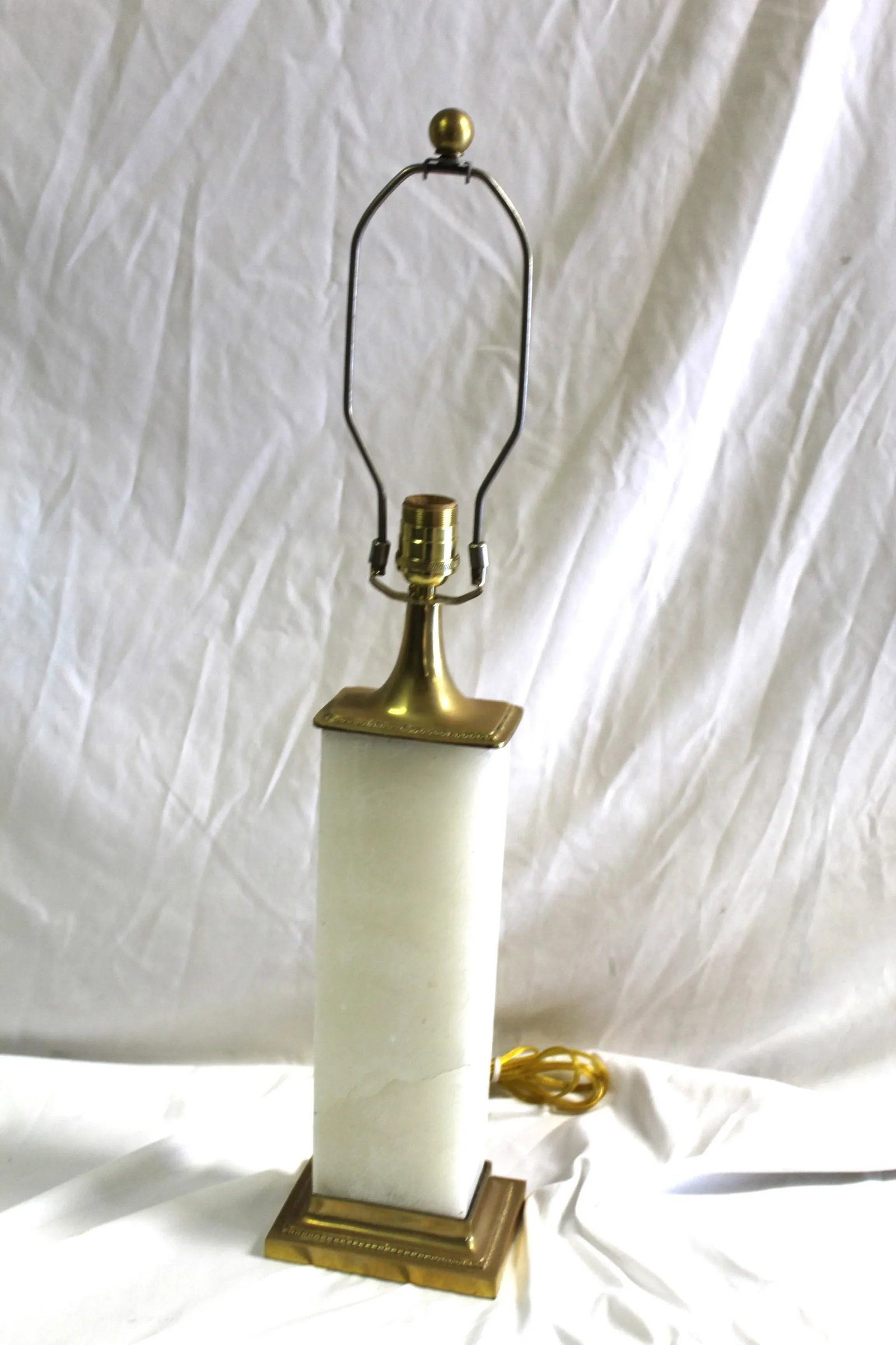 Contemporary Mid-Century Modern Style Alabaster Lamp With Brass Hardware,Single - 9