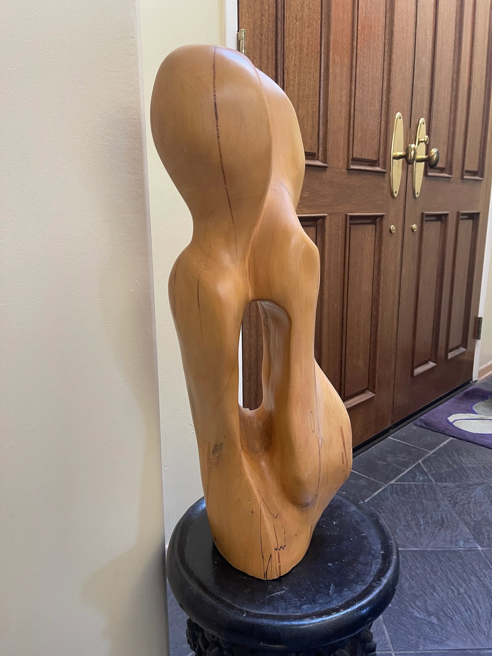 Mid Century Modern Abstract Carved Wood Sculpture - 2