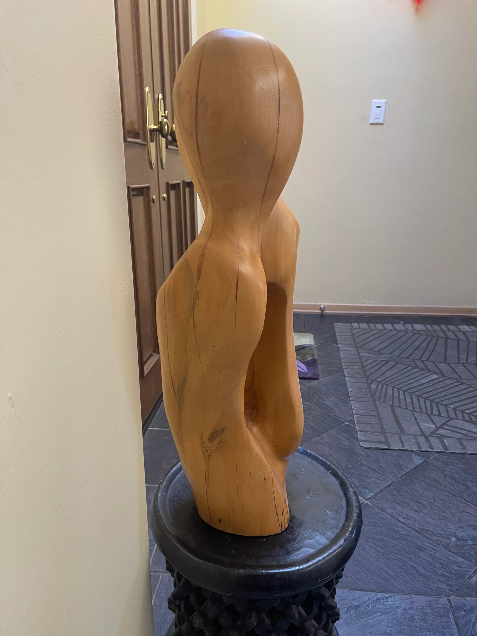 Mid Century Modern Abstract Carved Wood Sculpture - 3