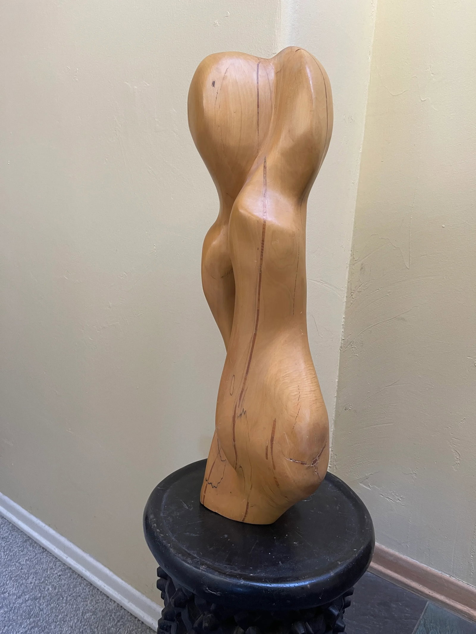 Mid Century Modern Abstract Carved Wood Sculpture - 9