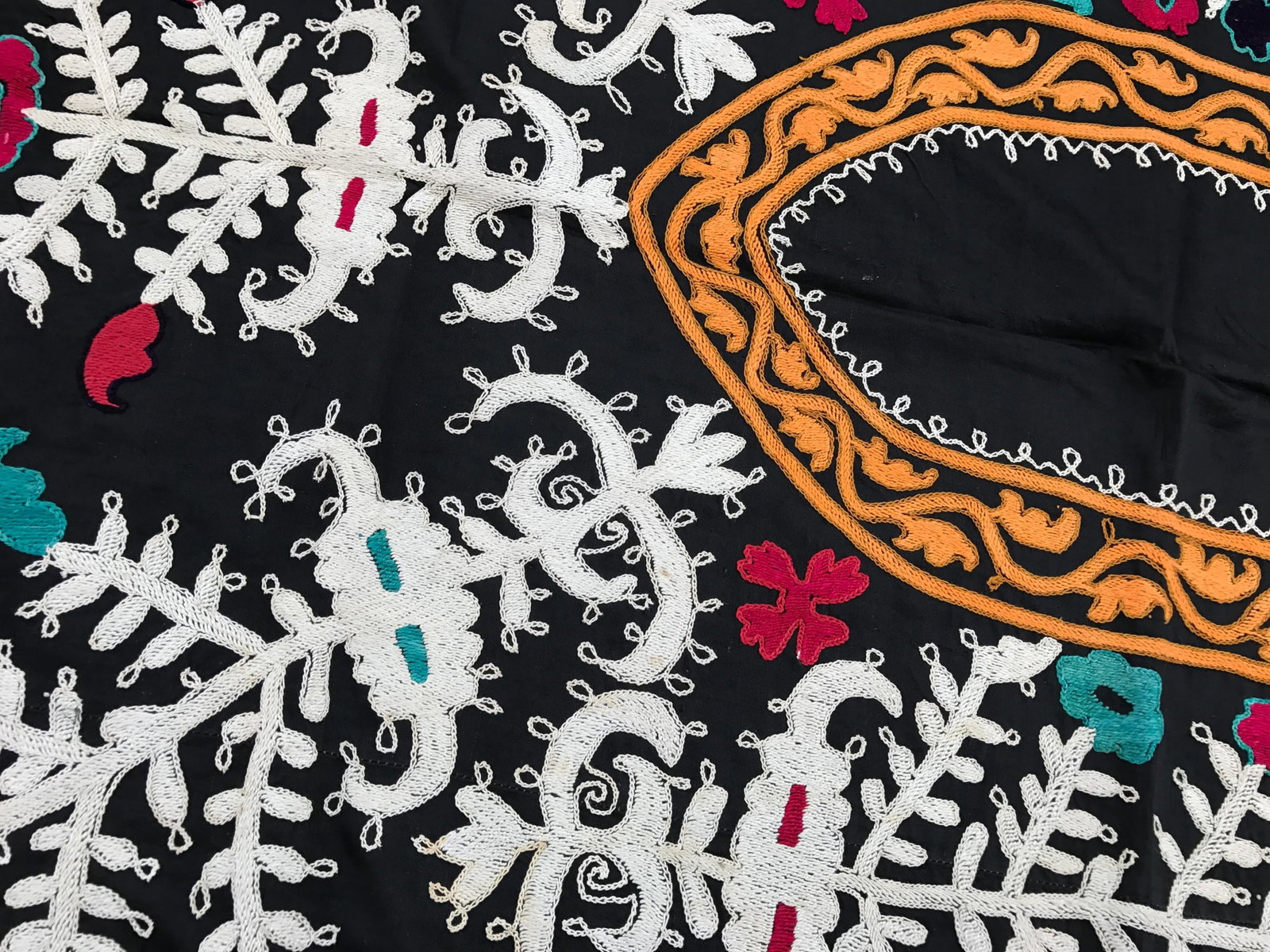 Vintage Black & White Suzani Fabric - 3