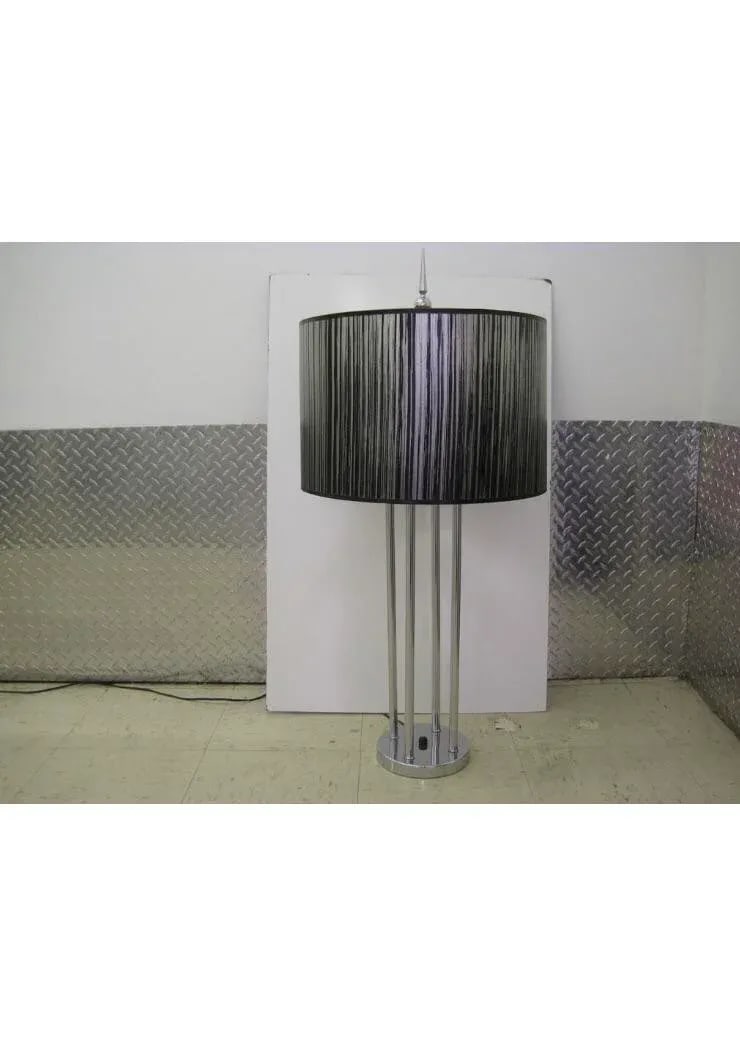 1970s Tall Nickel Mid-Century Modern Table Lamps - a Pair - 4
