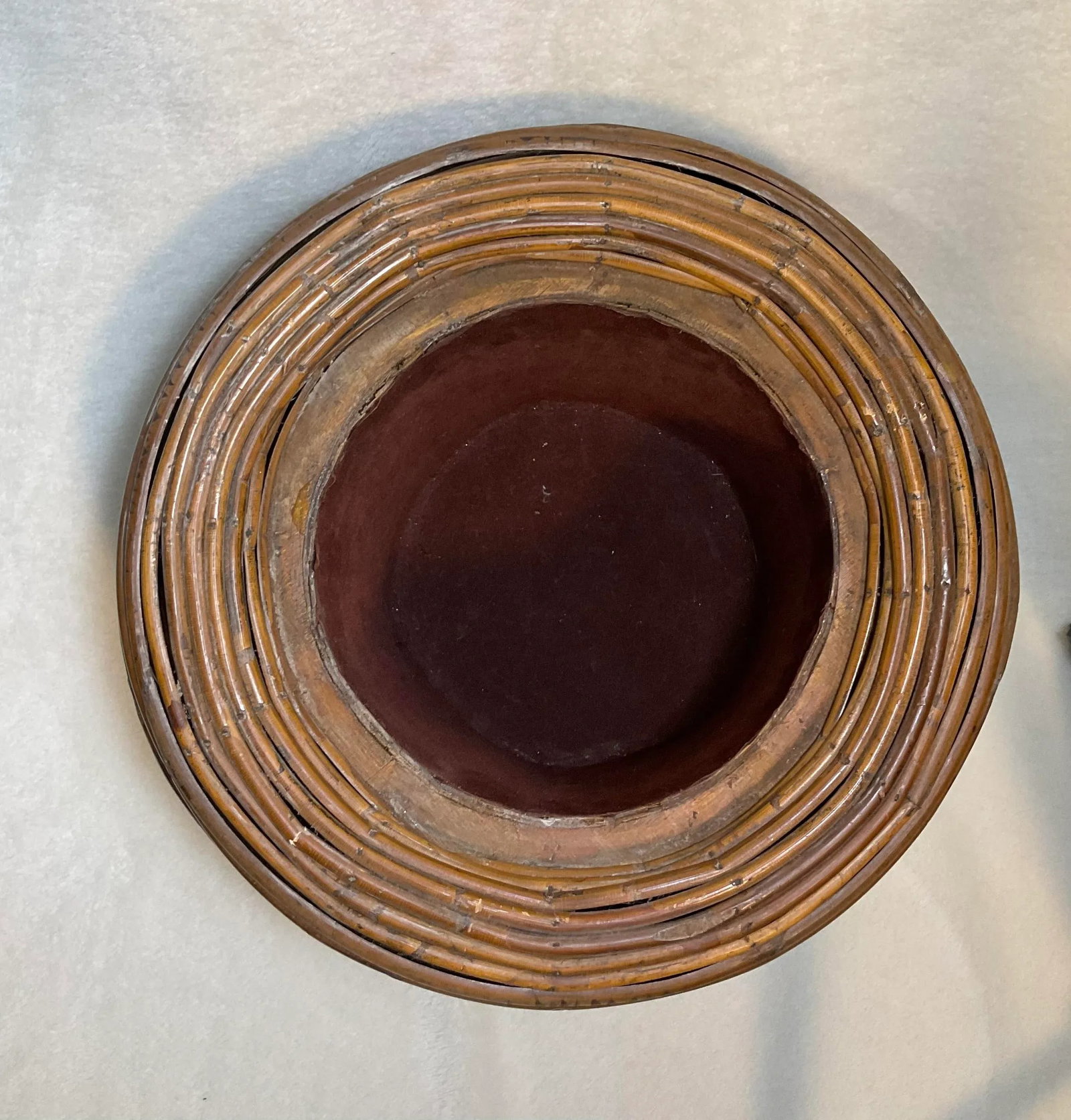 Vintage Gabriella Crespi Style Pencil Reed Beehive Ratan Bamboo Storage Planter Vessel Italian W/Lin - 6