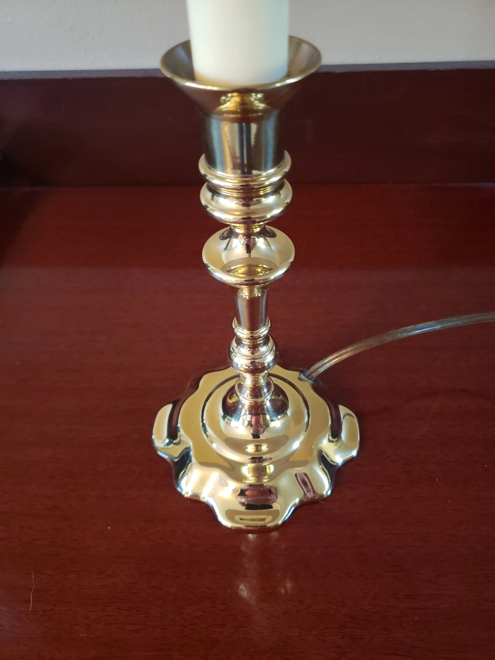 Late 20th Century Baldwin Brass Candlestick Lamp, Historic Deerfield Collection - 4