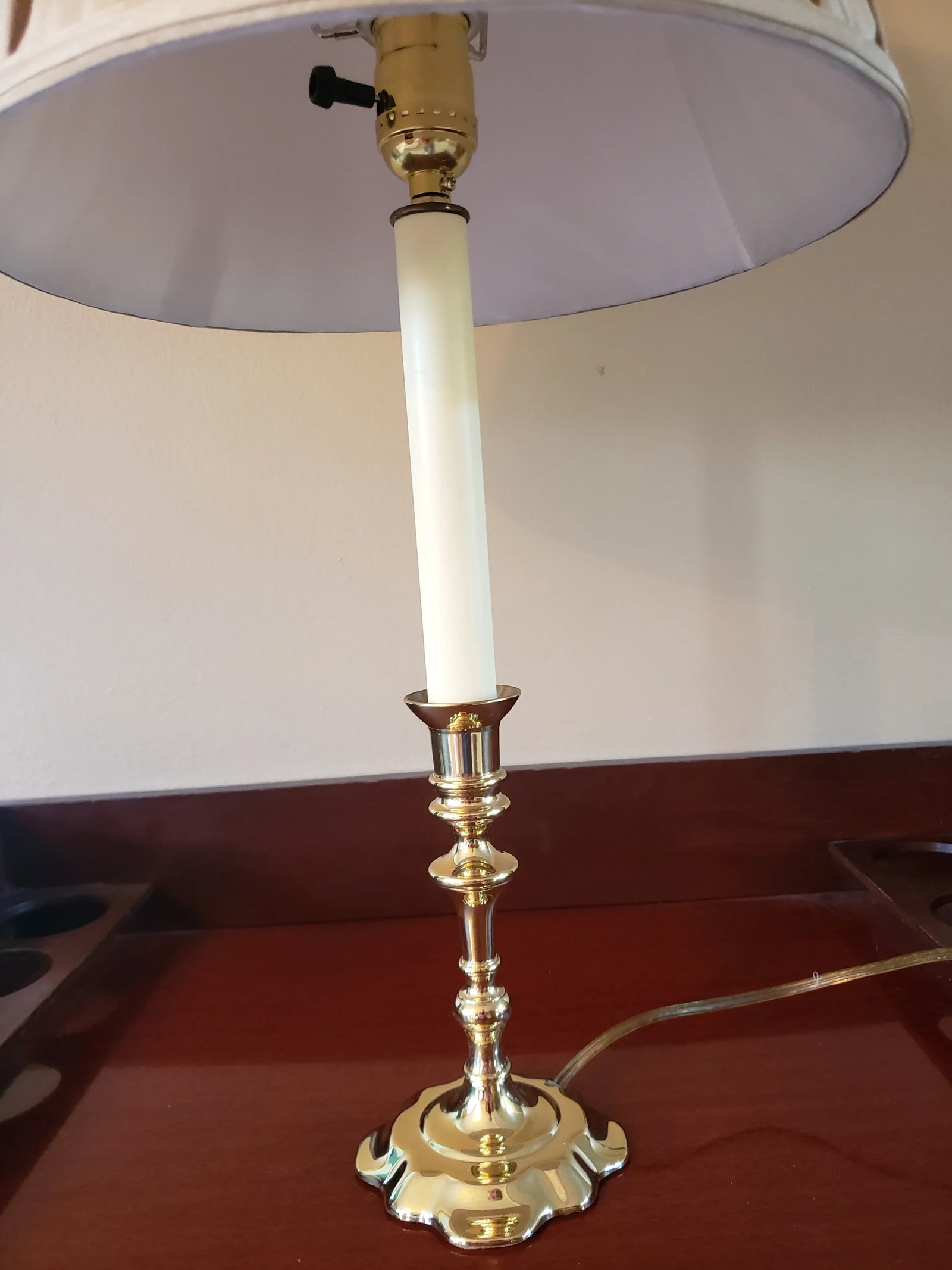Late 20th Century Baldwin Brass Candlestick Lamp, Historic Deerfield Collection - 5