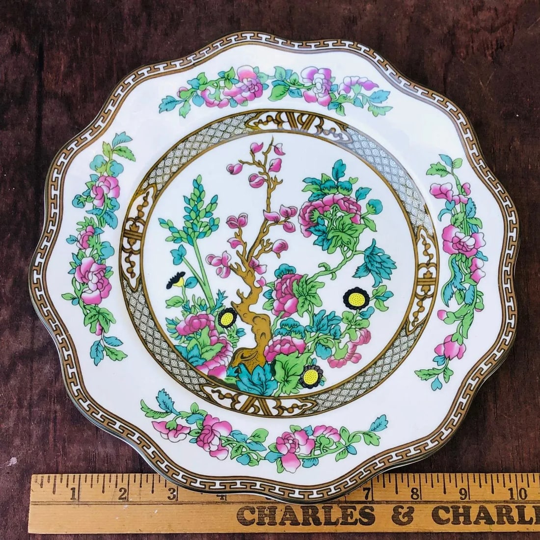 1970s Coalport 5-Piece Bone China Cup and Plate Set "The Indian Tree" - 5