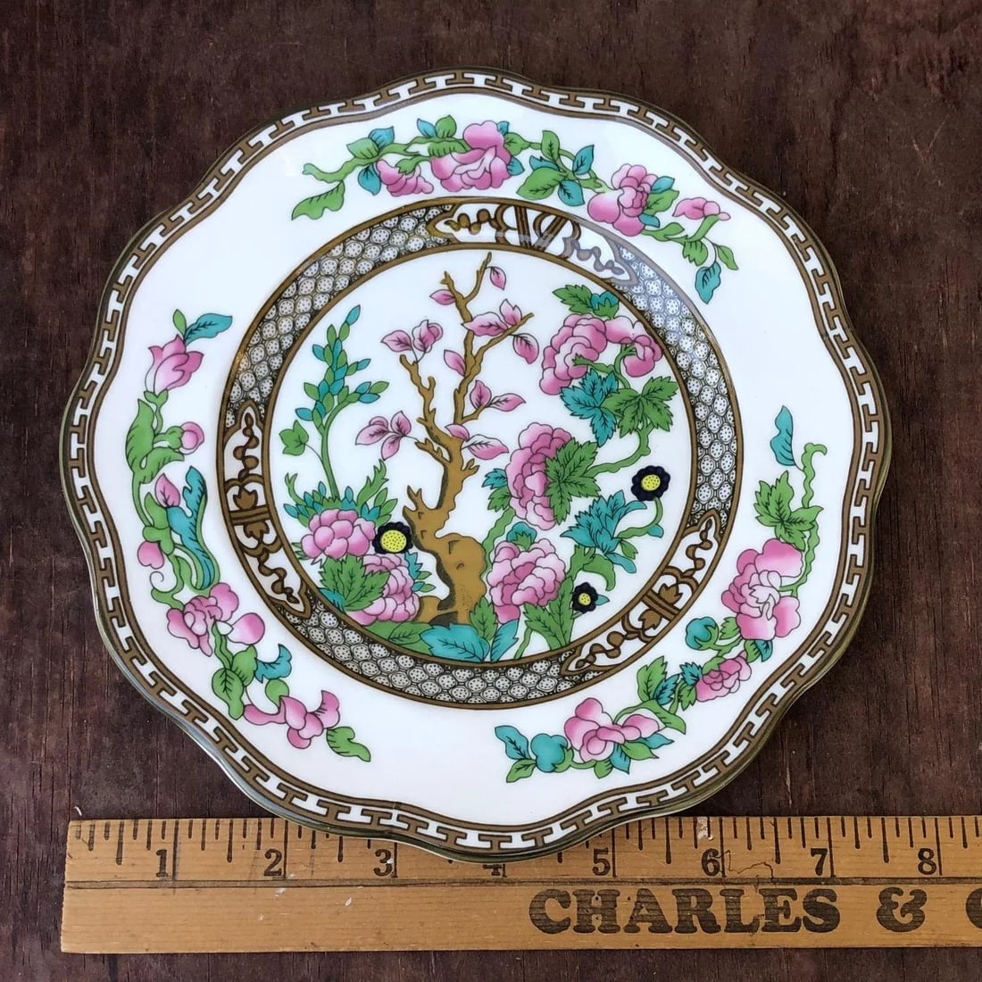 1970s Coalport 5-Piece Bone China Cup and Plate Set "The Indian Tree" - 6