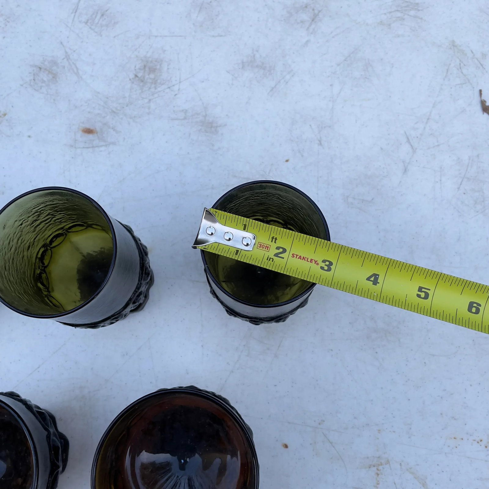 Mid-Century Green and Amber Franciscan Glassware- Set of 8 - 9