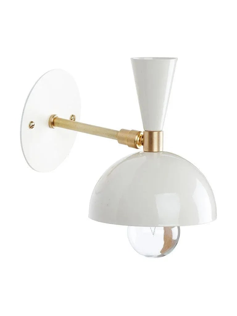 Modern Contemporary White & Brass Cozu Wall Sconce - 2