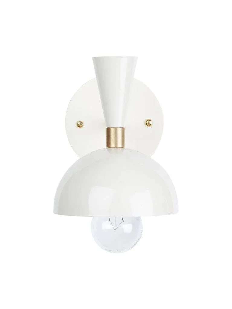 Modern Contemporary White & Brass Cozu Wall Sconce - 4