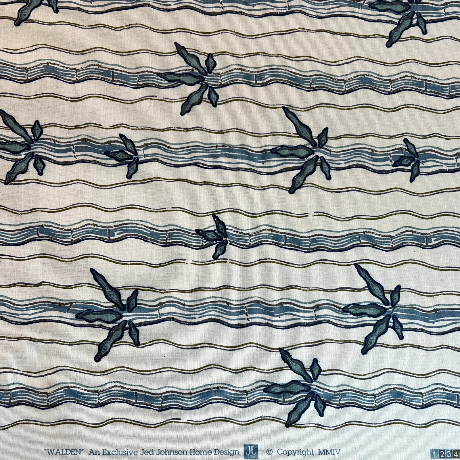 Jed Johnson Blue Walden Linen Fabric - 6 Yards - 8