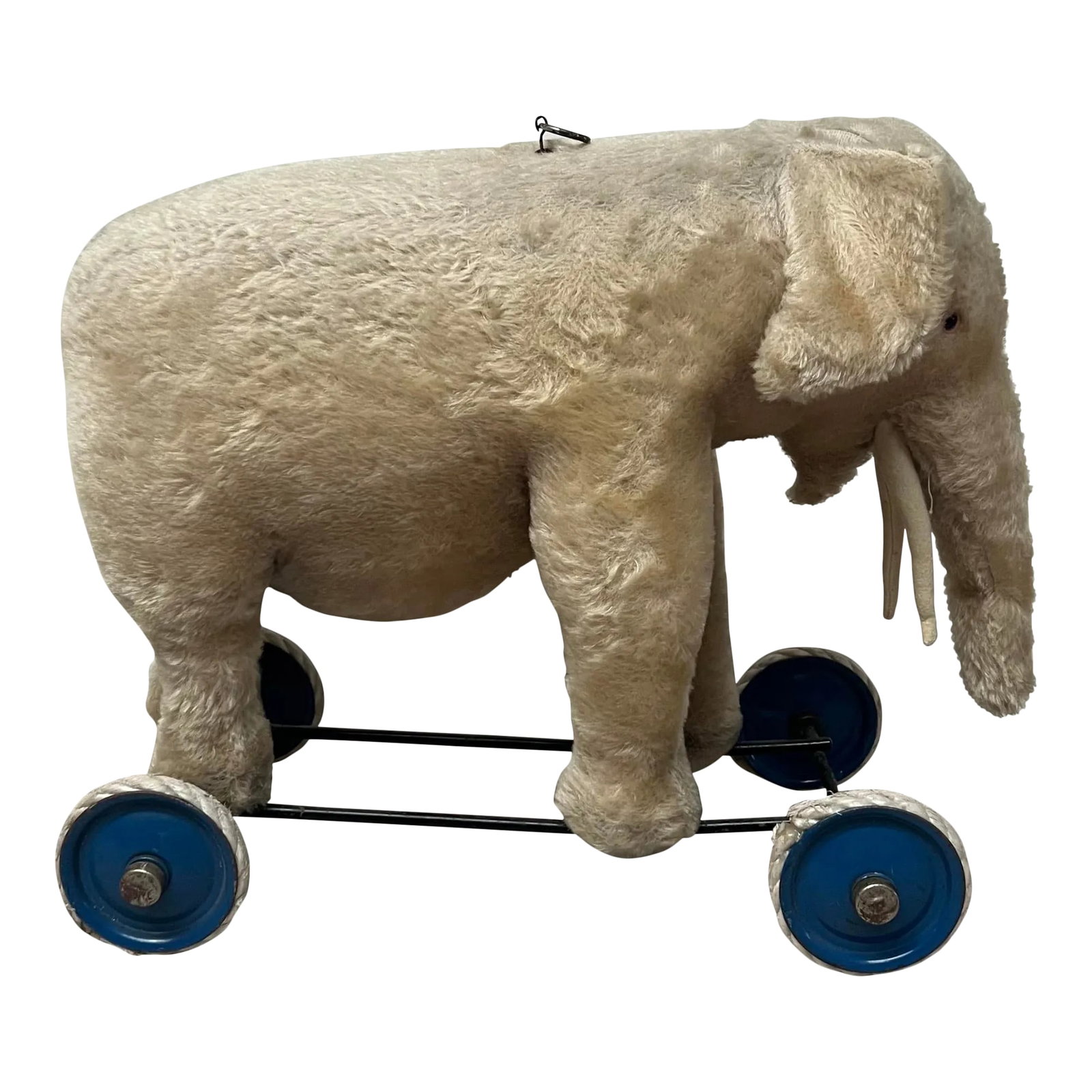 1940s/1950s Steiff Mohair Elephant on Wheels Pull Toy (1 of 11)