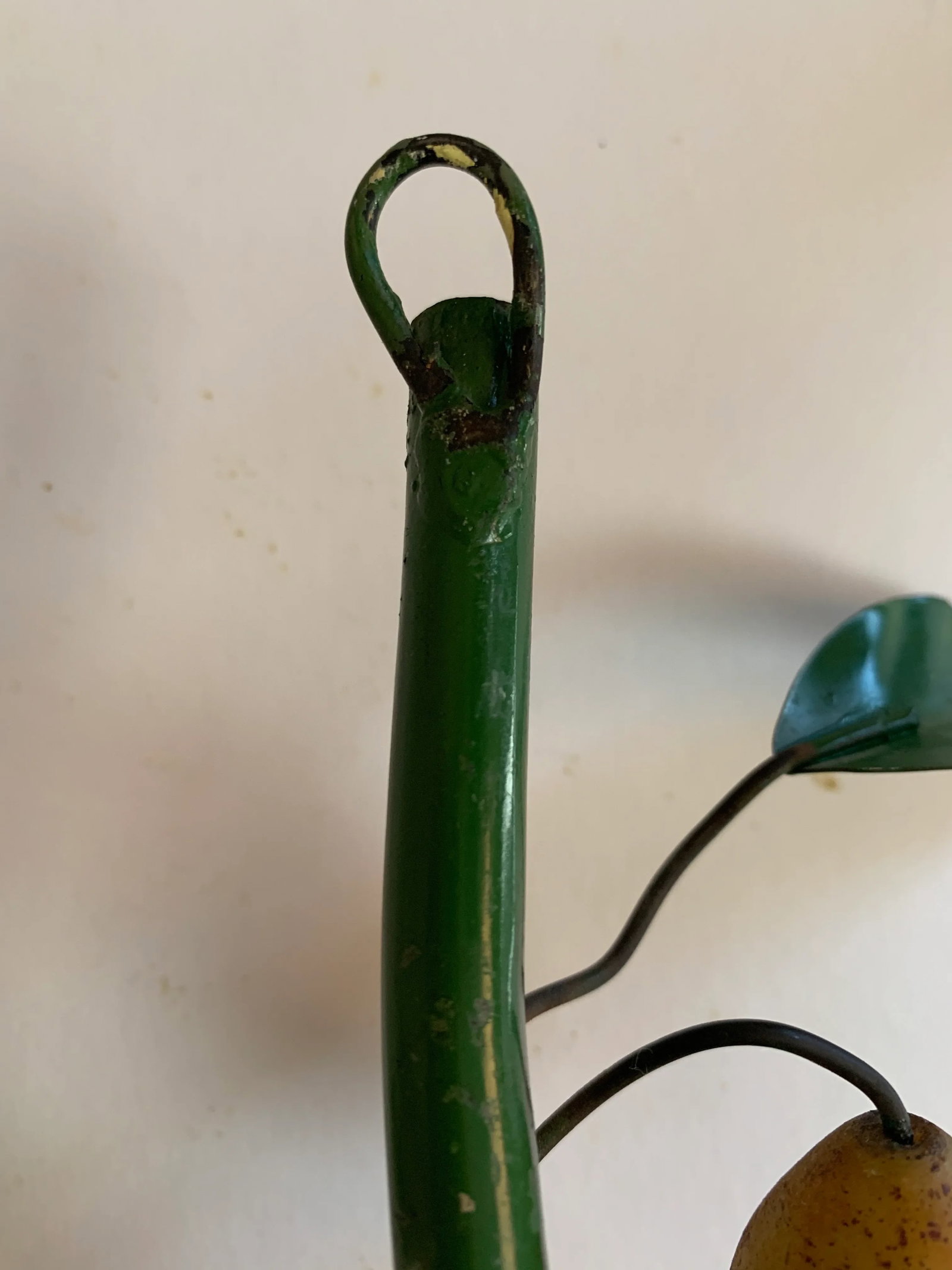 Vintage Green Stem With Yellow Pears Candle Holder Sconce - 7