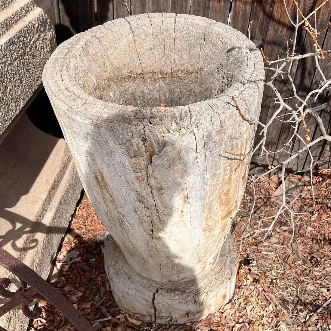 19th Century Large Mexican Huastec Primitive Hand Hewn Log Mortar - 10