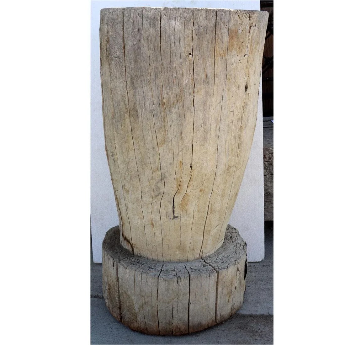 19th Century Large Mexican Huastec Primitive Hand Hewn Log Mortar - 5
