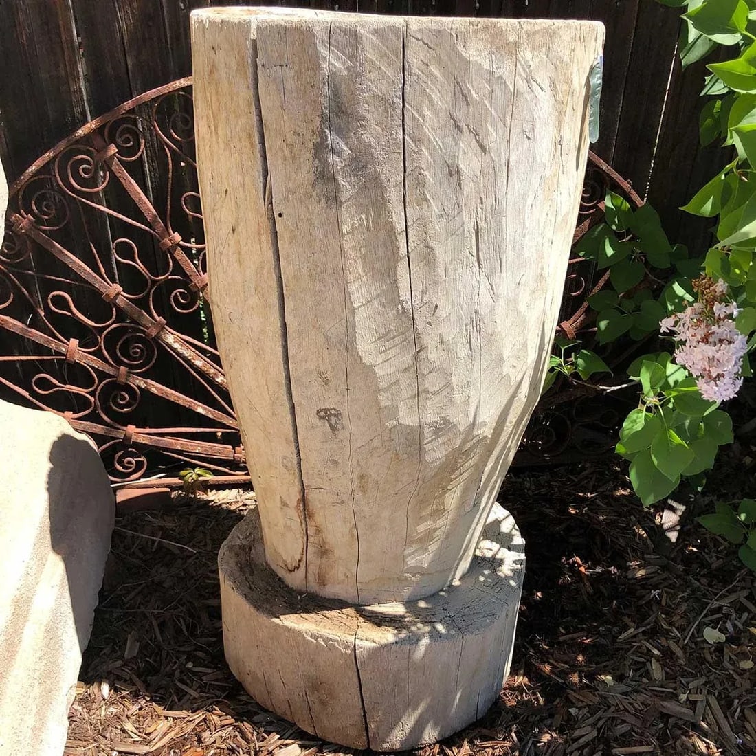 19th Century Large Mexican Huastec Primitive Hand Hewn Log Mortar - 6