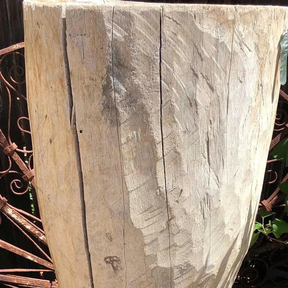 19th Century Large Mexican Huastec Primitive Hand Hewn Log Mortar - 8