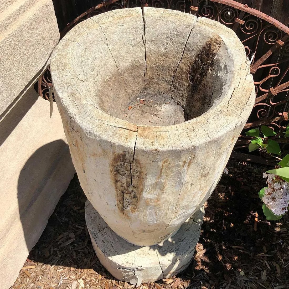 19th Century Large Mexican Huastec Primitive Hand Hewn Log Mortar - 9
