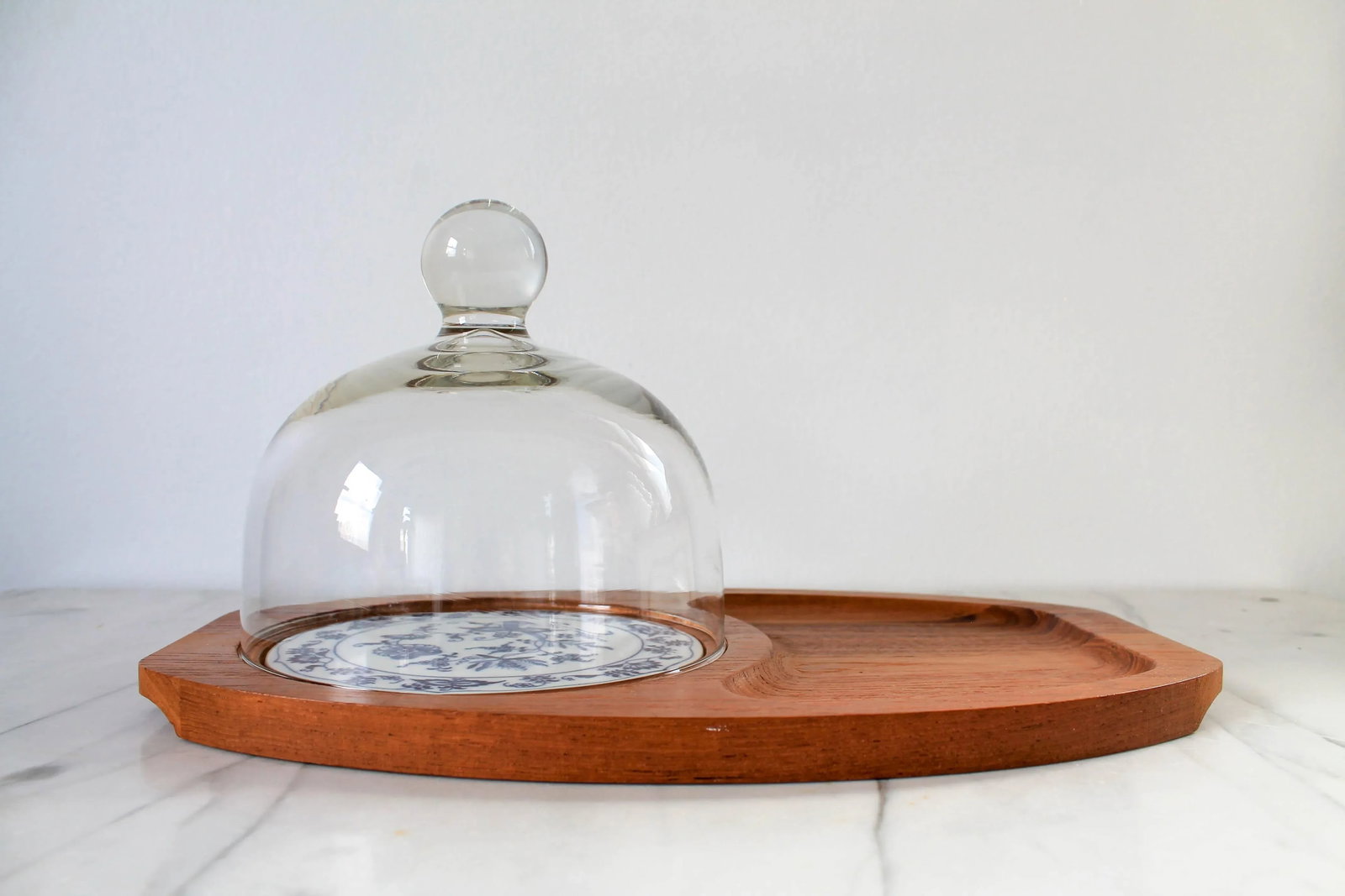Vintage Genuine Teak Tray With Cloche by Goodwood - 11