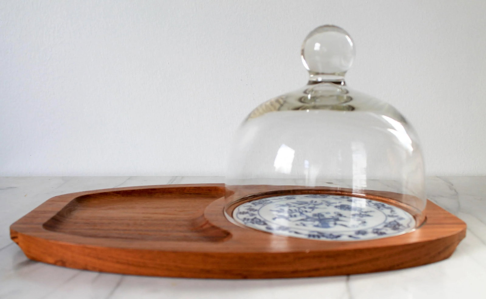 Vintage Genuine Teak Tray With Cloche by Goodwood - 6