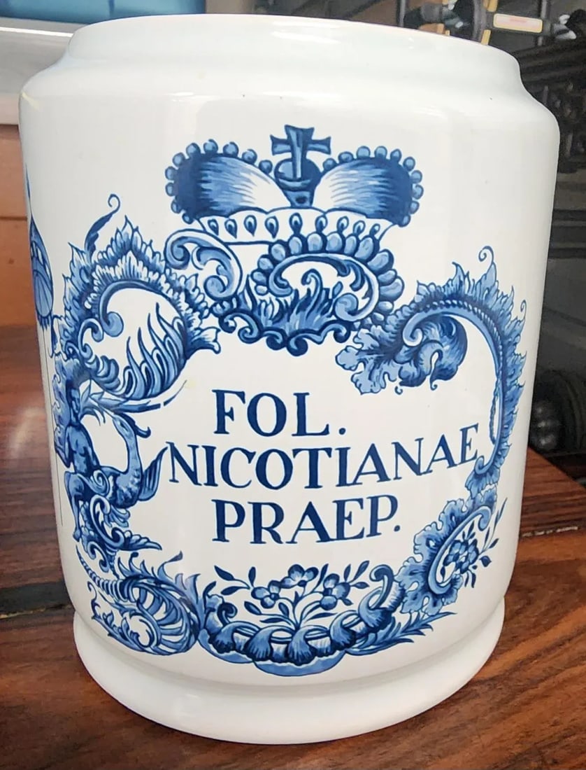 Holland Delft Fine Ceramic Lidded Apothecary Jar - 11