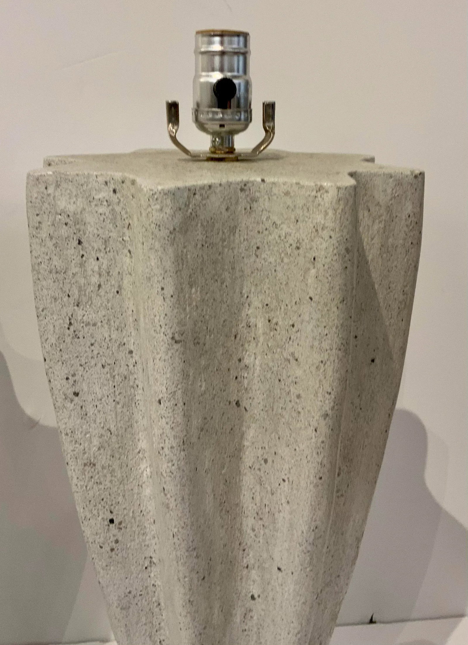 Currey & Co. Organic Modern Fluted Concrete Table Lamps Pair Prototypes - 2