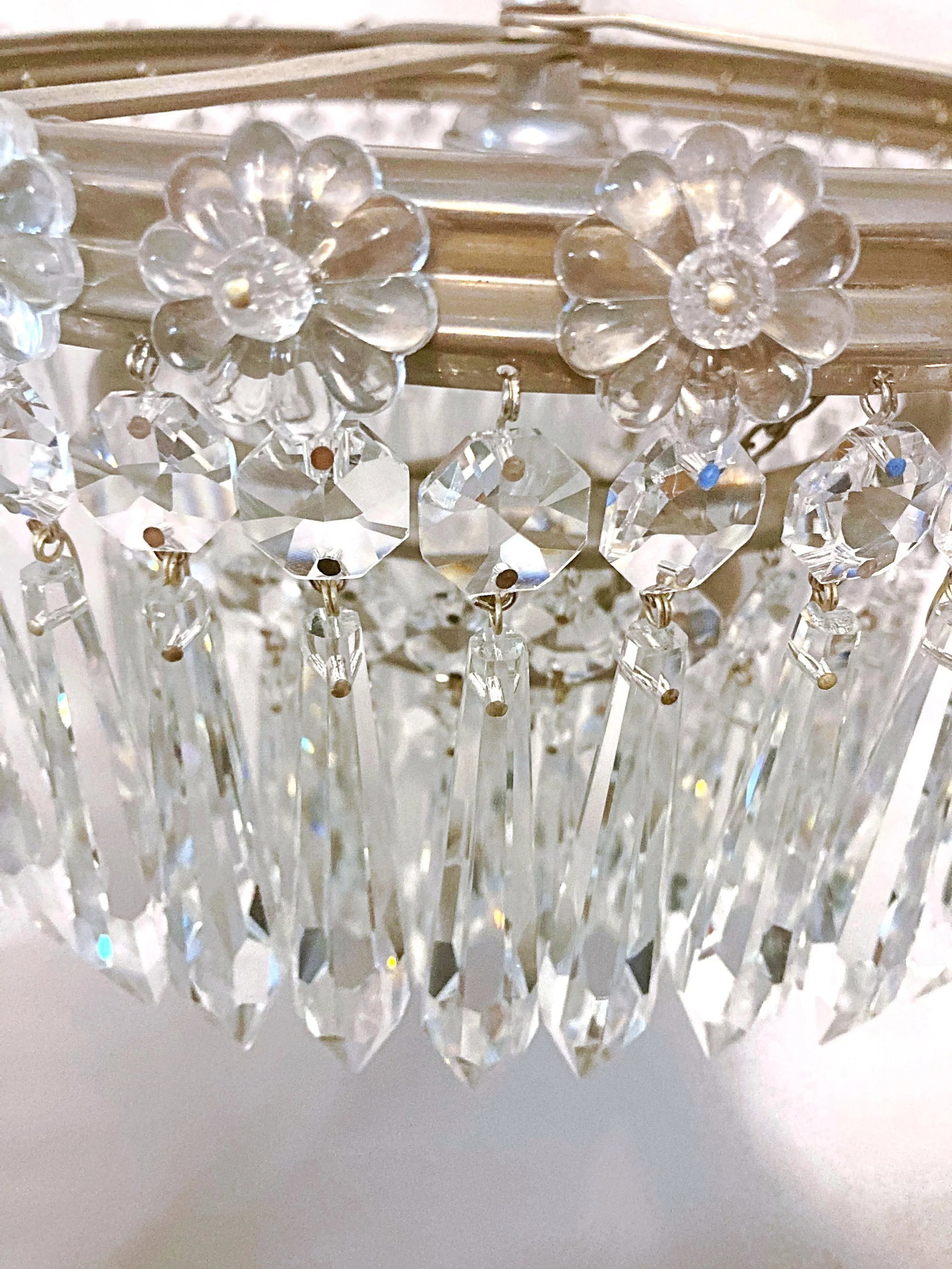Mid 20th Century Italian Silver Layered Chandelier With Rosettes - 3