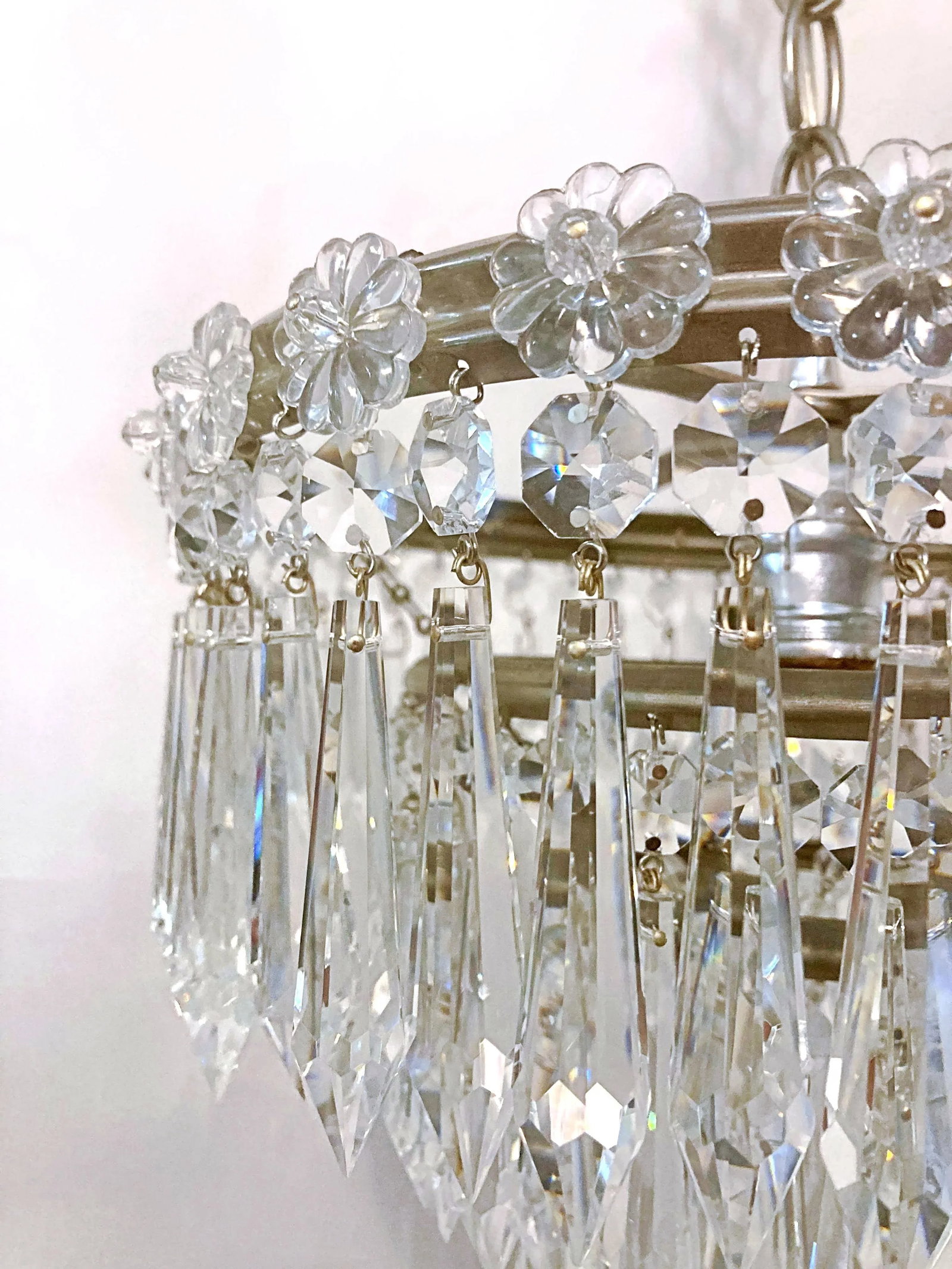 Mid 20th Century Italian Silver Layered Chandelier With Rosettes - 5