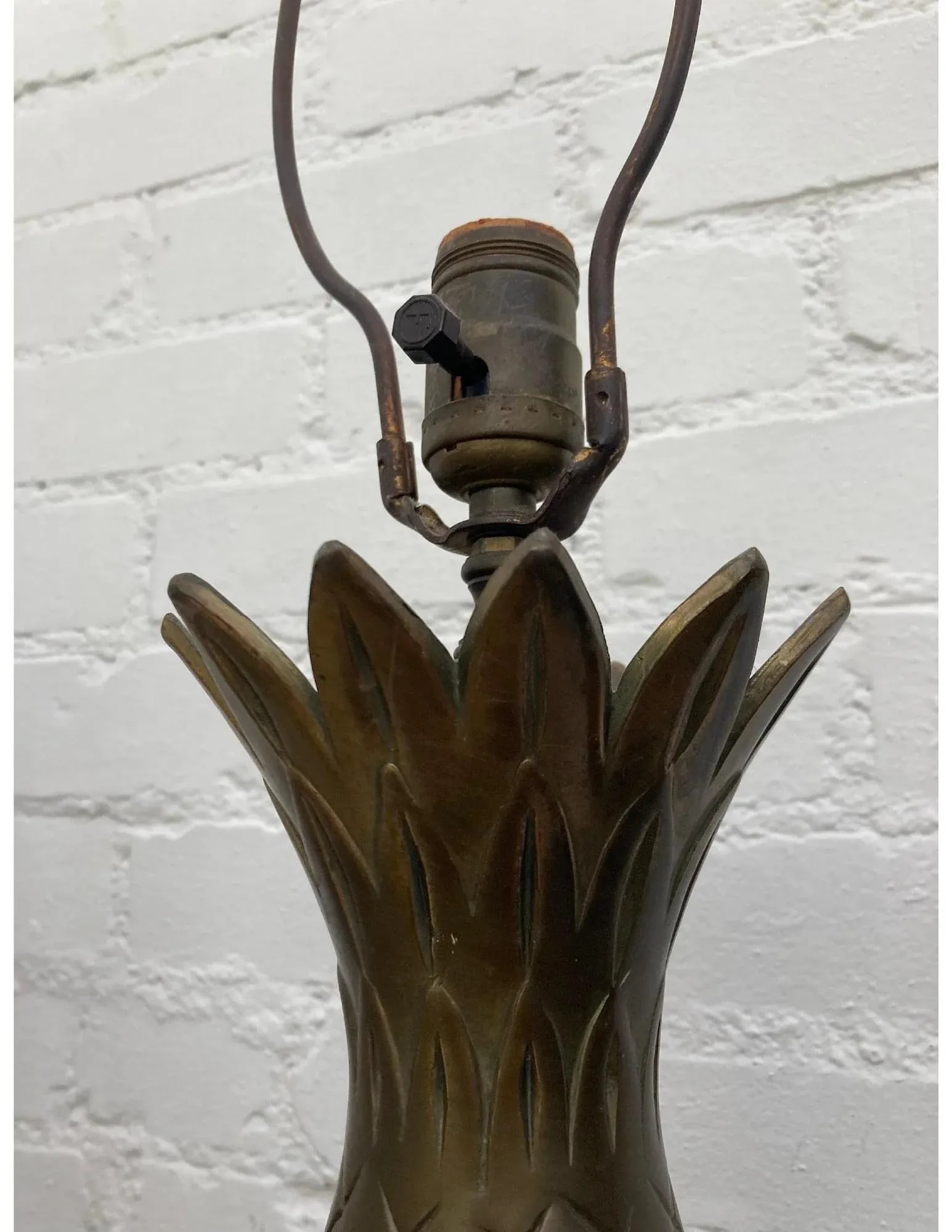 1960s Brass Pineapple Table Lamps - a Pair - 5