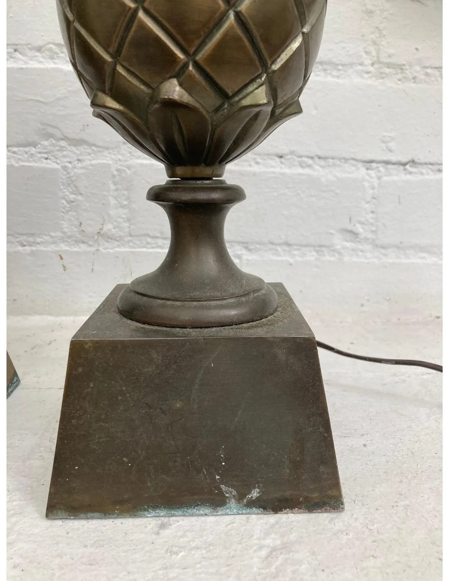 1960s Brass Pineapple Table Lamps - a Pair - 7