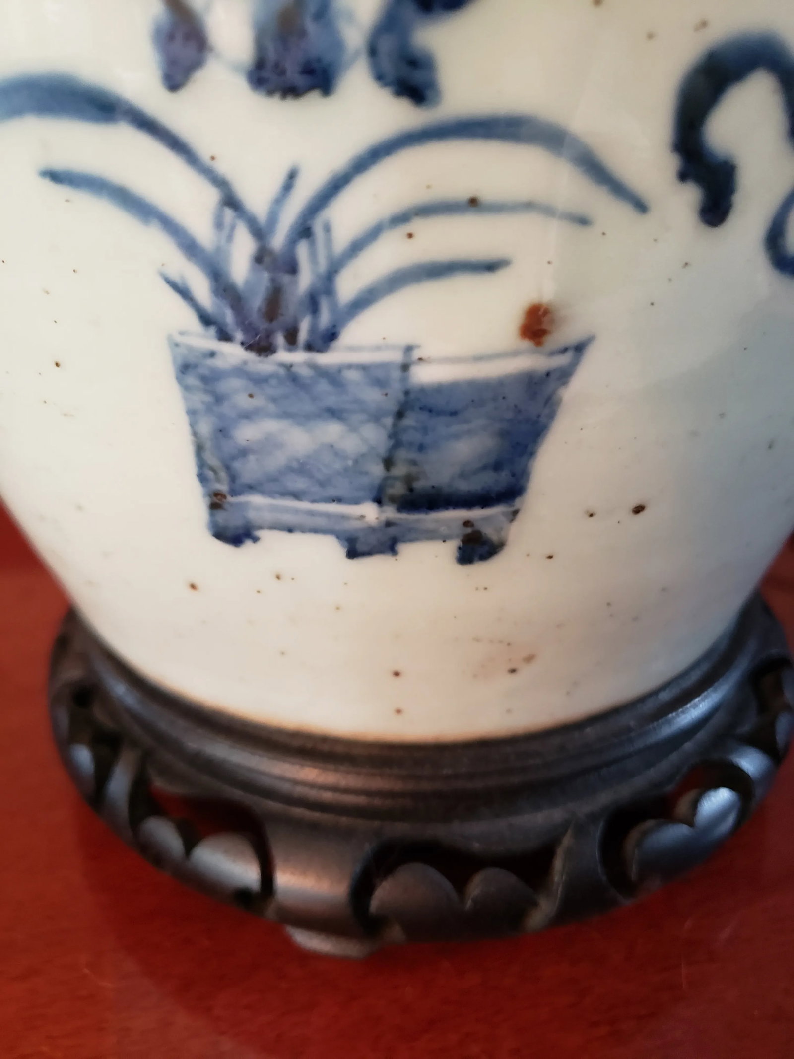 Mid 20th Century Blue and White Porcelain Ginger Jar Lamp - 7