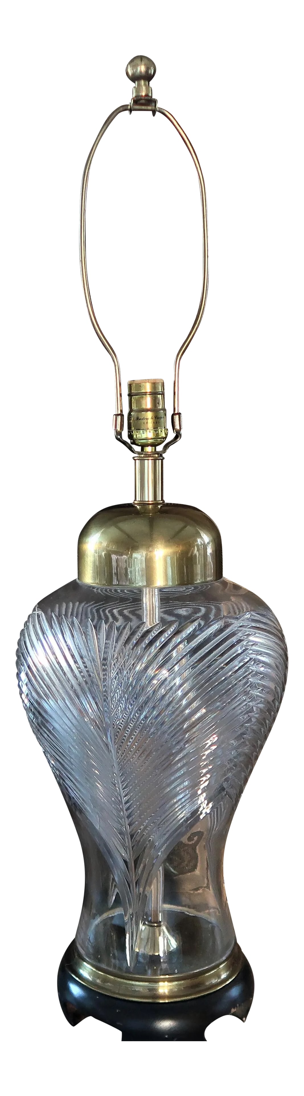 Vintage Frederick Cooper Cut Crystal & Solid Brass Ginger Jar Table Lamp: Vintage Frederick Cooper cut crystal and brass table lamp. Beautiful piece, heirloom quality. Condition: Alterations: Original Condition Unaltered Imperfections: Some Imperfections Condition Notes: