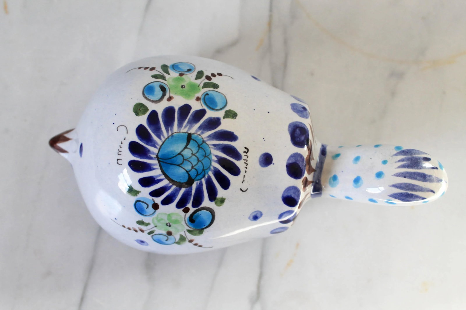 Vintage Hand Painted Mexican Pottery Turtle - 2