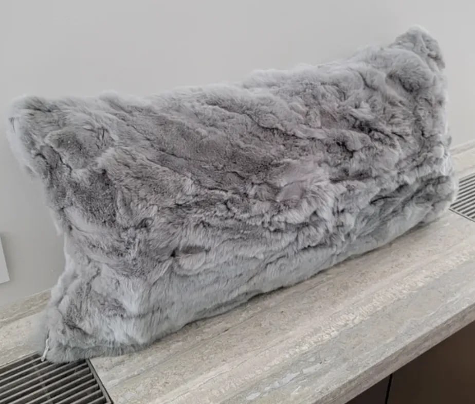 Barneys New York Rabbit Fur Pillow - 11