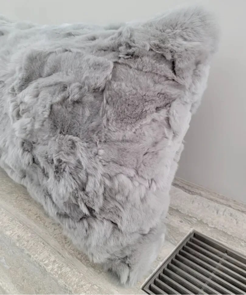 Barneys New York Rabbit Fur Pillow - 2