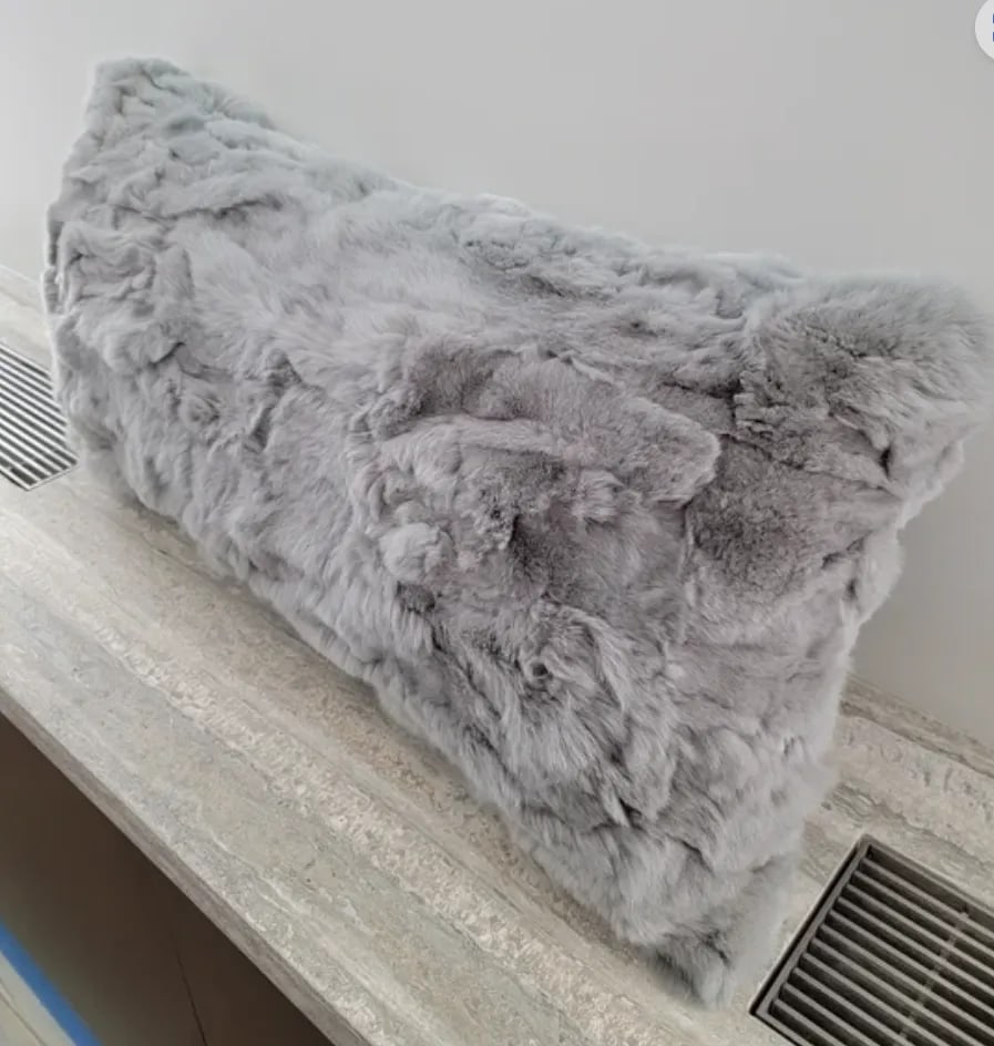 Barneys New York Rabbit Fur Pillow - 3